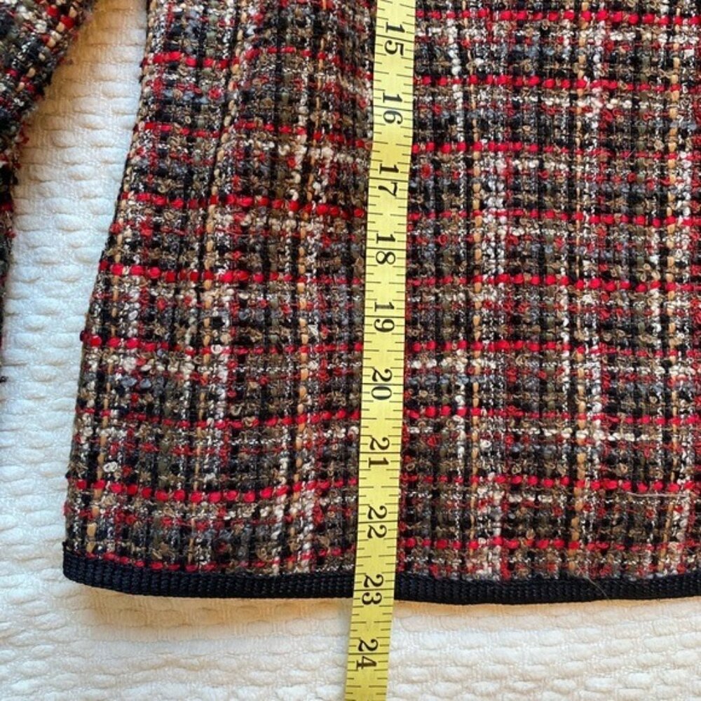Vintage Sag Harbor Red/Black Plaid Zip-Up Jacket Size 12 Petite - Picture 7 of 8